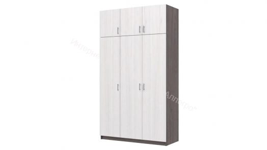 Шкаф 3-х дверный Флагман 2 с антресолью Ясень анкор темный/Ясень анкор светлый