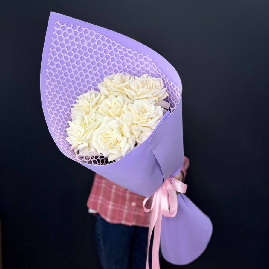 Букет-гигант из белых французских роз