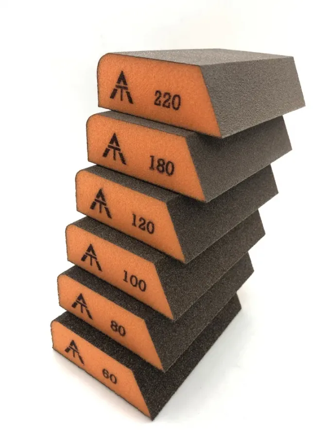 Шлифовальный блок Interforce 98*88*25мм, 4-х сторонний со скошенным углом Р80