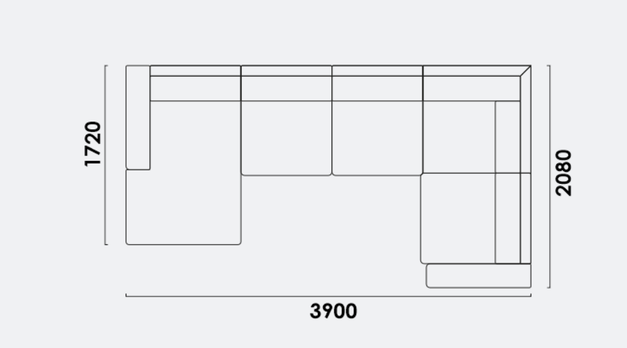 Диван модульный Дискавери со спальным местом, габариты