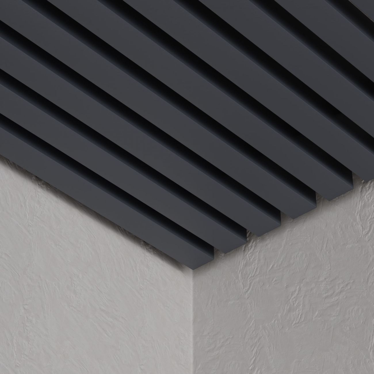 Кубообразный реечный потолок Кубота 140/75 графит