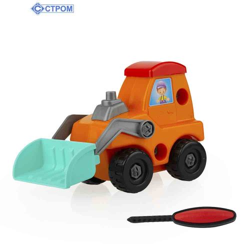 Конструктор "Трактор Кузя" (19 дет., отвертка) 22 см (в сетке)