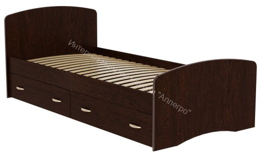 Кровать-6 одинарная (800/900*2000) с 2-мя ящиками Венге