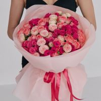 Букет из кустовых пионовидных роз 50 см (от 11 шт)