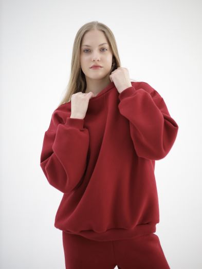 Свитшот с начесом брусника