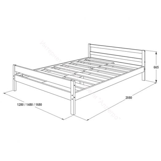 Кровать -13 двойная из массива 1600*2000 (Фант)