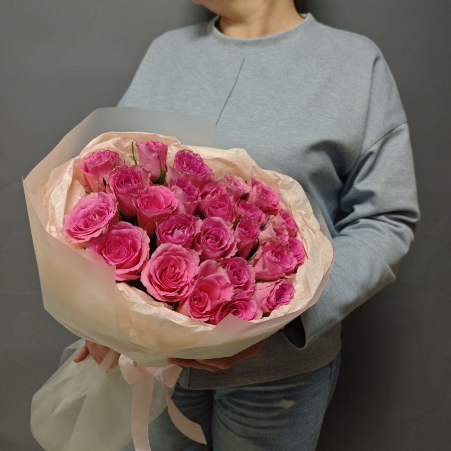 АКЦИЯ!!! 25 розовых роз Кения
