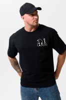 8579 футболка оверсайз мужская [черный+балалайка]