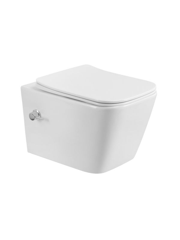 Унитаз подвесной с сиденьем, функцией биде и смесителем BelBagno KRAFT BB7106CH-TOR-BS/SC