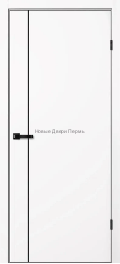 Межкомнатная дверь Fusion FN33 белая с чёрным МДФ молдингом