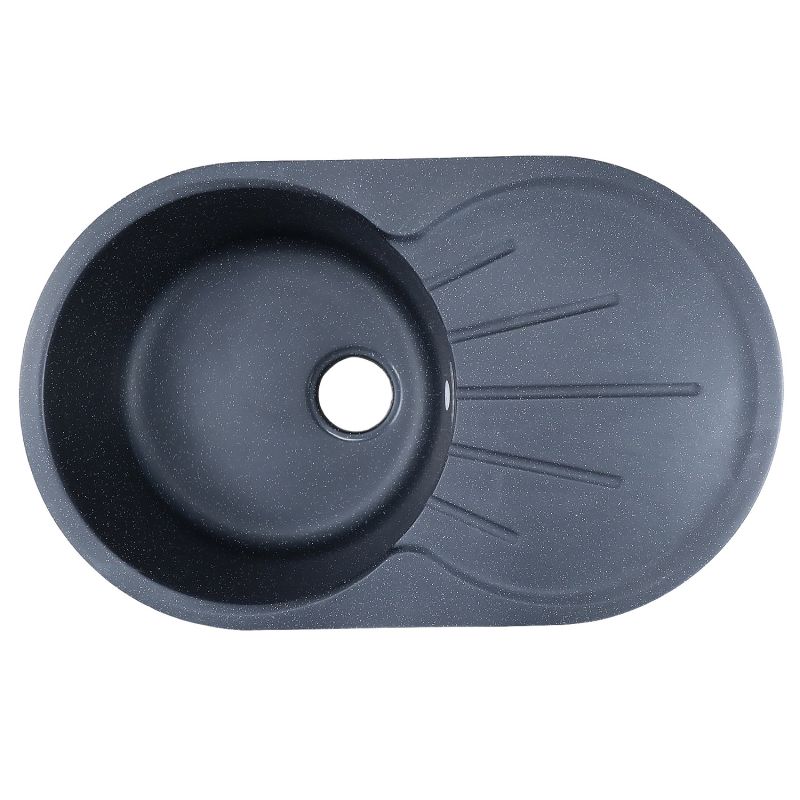 Кухонная мойка AZARIO Perla 730x450x190 искусственный мрамор, с крылом, черный CS00105242