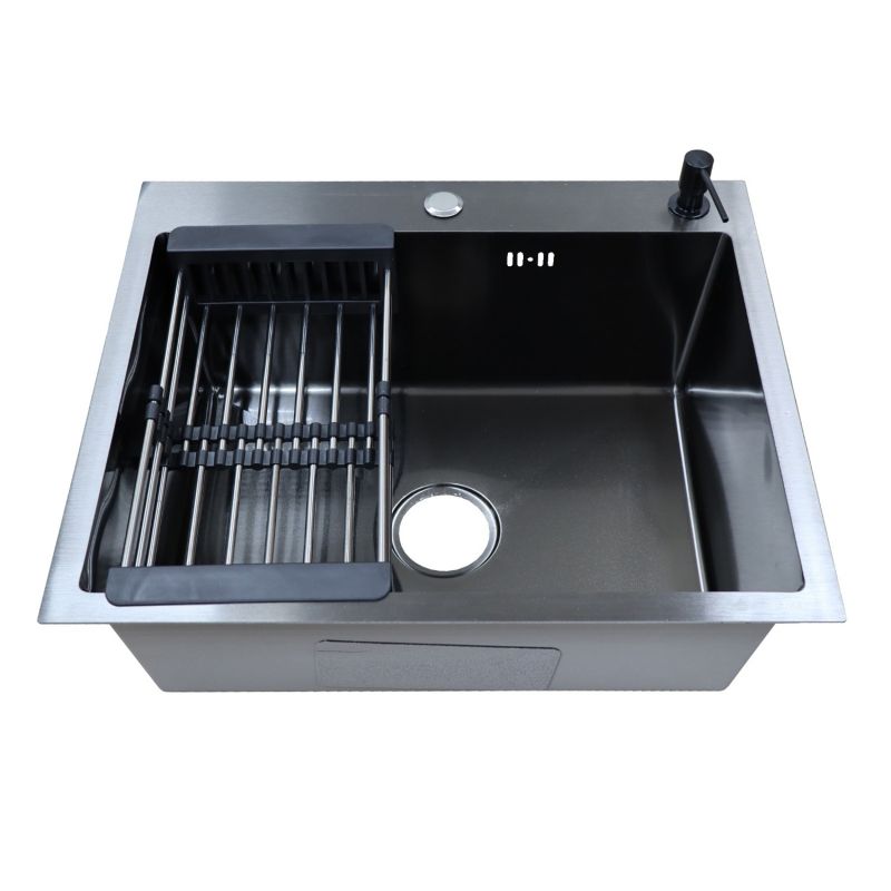Кухонная мойка AZARIO NICOLE 600х500х220 нержавеющая сталь, черный AZB6050N