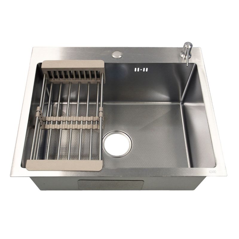 Кухонная мойка AZARIO NICOLE 500х500х220 нержавеющая сталь, серебро соты AZS5050H