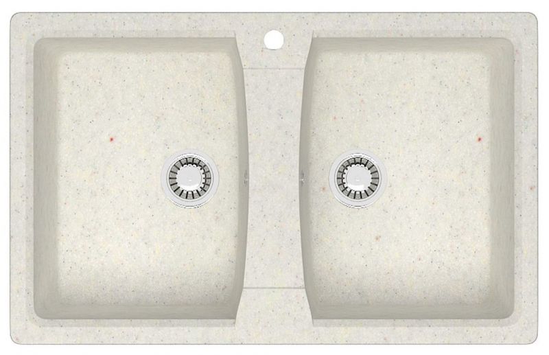 Кухонная мойка AZARIO Elmas 780х500х190 двойная, искусственный мрамор, хлопок CS00079898
