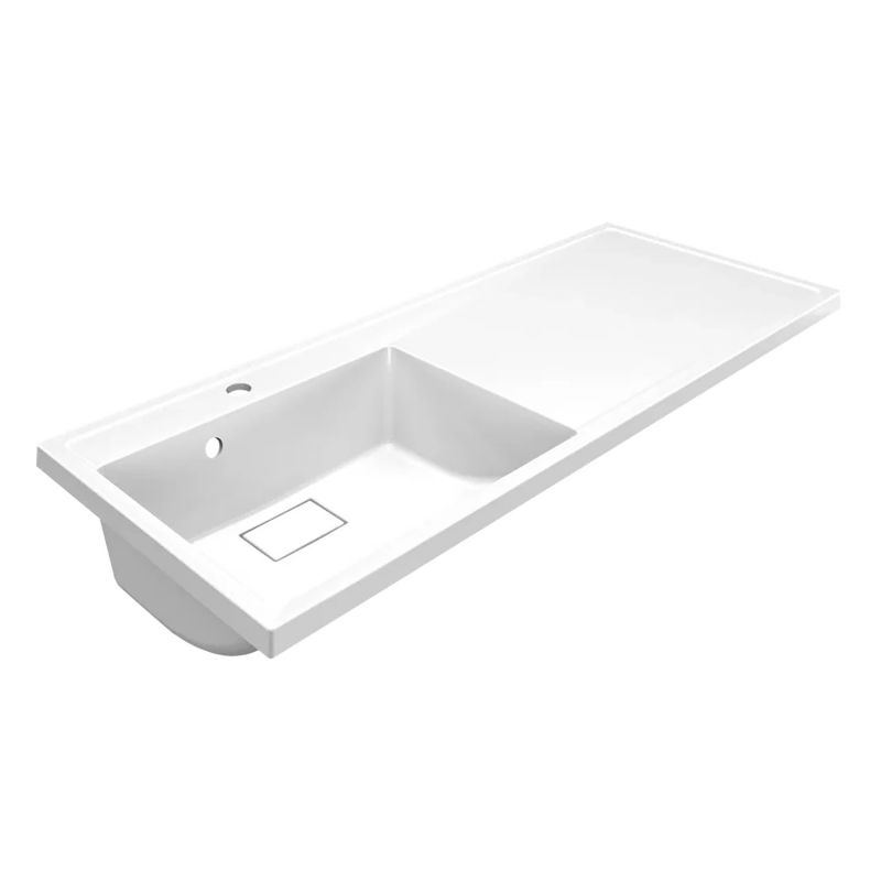 Раковина Azario Paola Magenta 1100 L левосторонняя, литьевой мрамор, белый CS00078450