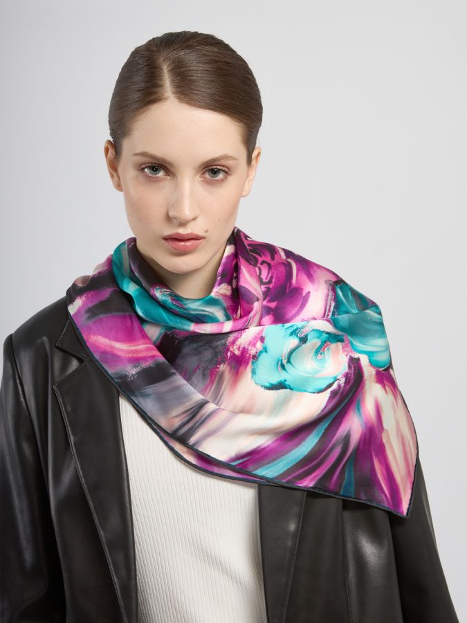 Платок женский шелк 90х90 B03-8387-05 ELEGANZZA