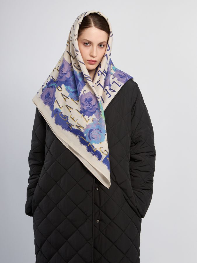 Платок женский шерсть+шелк 105х105 JG43-8415-10 ELEGANZZA