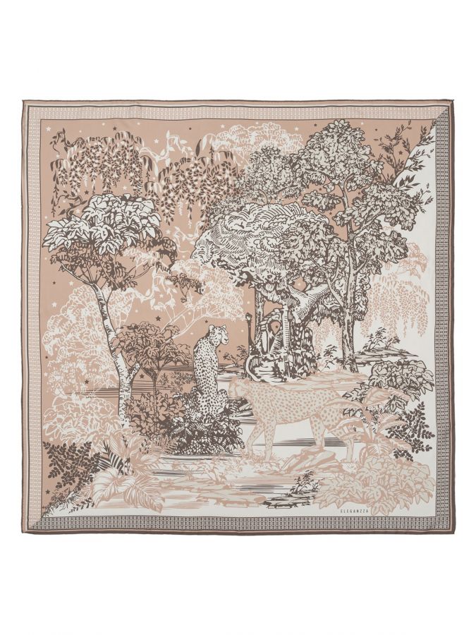 Платок женский шелк 90х90 E04-8451-03 ELEGANZZA