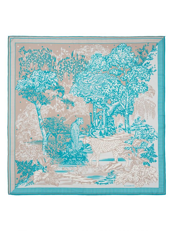 Платок женский шелк 90х90 E04-8451-26 ELEGANZZA