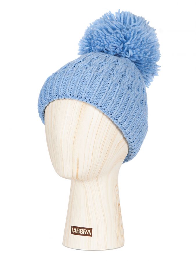 Шапка женская шерсть+акрил+бэби альп LB-M99101 skyblue LABBRA