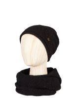 Шапка женская шерсть+мох+мет LB-N88010 black/red LABBRA