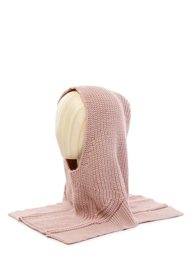 Шапка женская шерсть+акр LB-BR55036 dirty pink LABBRA