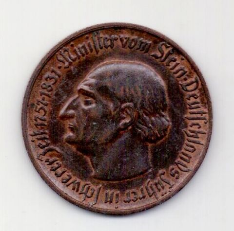 10 марок 1921 Вестфалия 38 мм UNC Германия