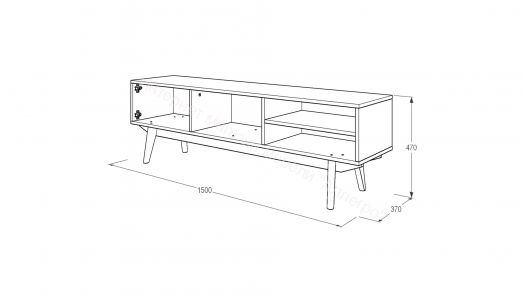 Фант 1 тумба под ТВ МДФ (Фант) Дуб делано/Лофт сильвер пэлас