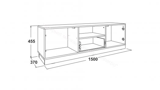 Фант 2 тумба под ТВ (Фант) с ящиком и дверками