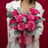 Розы в коробке "Валентинка"