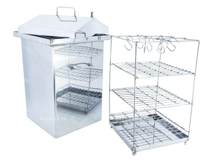 Коптильня вертикальная крышка дом. универсальная 45х25х25 см. термометр, г-з