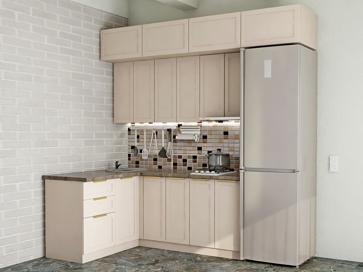 Модульная кухня "Милан-3" (угловая, длина 1,5 метра на 2,4 метра)