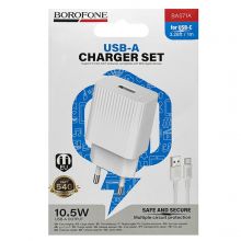 СЕТ СЗУ+Кабель Type-C BOROFONE BAS71A  белый