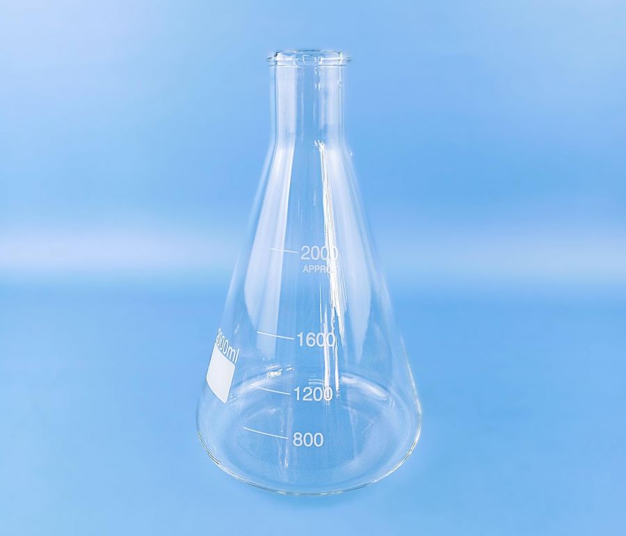 Колба коническая (Эрленмейера) Labdevices КН-2-2000-50, 2000 мл, горло 50 мм, стекло Boro 3.3, без шлифа