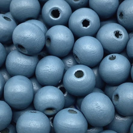 Бусины деревянные цветные однотонные круглые 10 мм поштучно (LC1010)