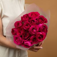 Розовая роза от 7 шт (60см)