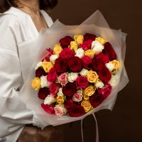 Роза микс 51 шт (Кения, 40см)