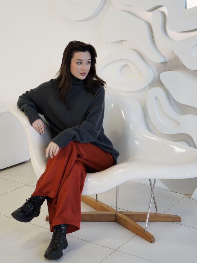 Свитер из кашемира графит