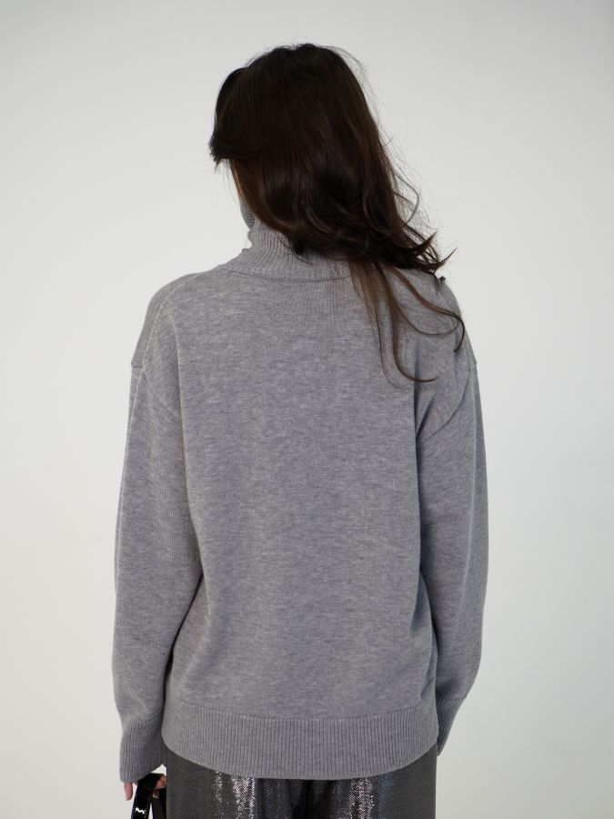 Свитер из кашемира серый