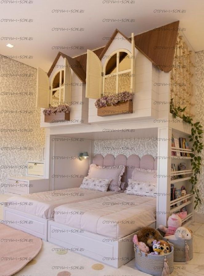 Кровать трехъярусная домик угловой Felicia Trio №301R