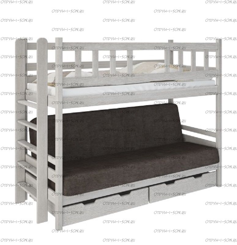 Кровать двухъярусная с диваном Лейла Классика №28, несколько цветов