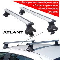 Багажник на крышу Renault Logan, Атлант, крыловидные аэродуги