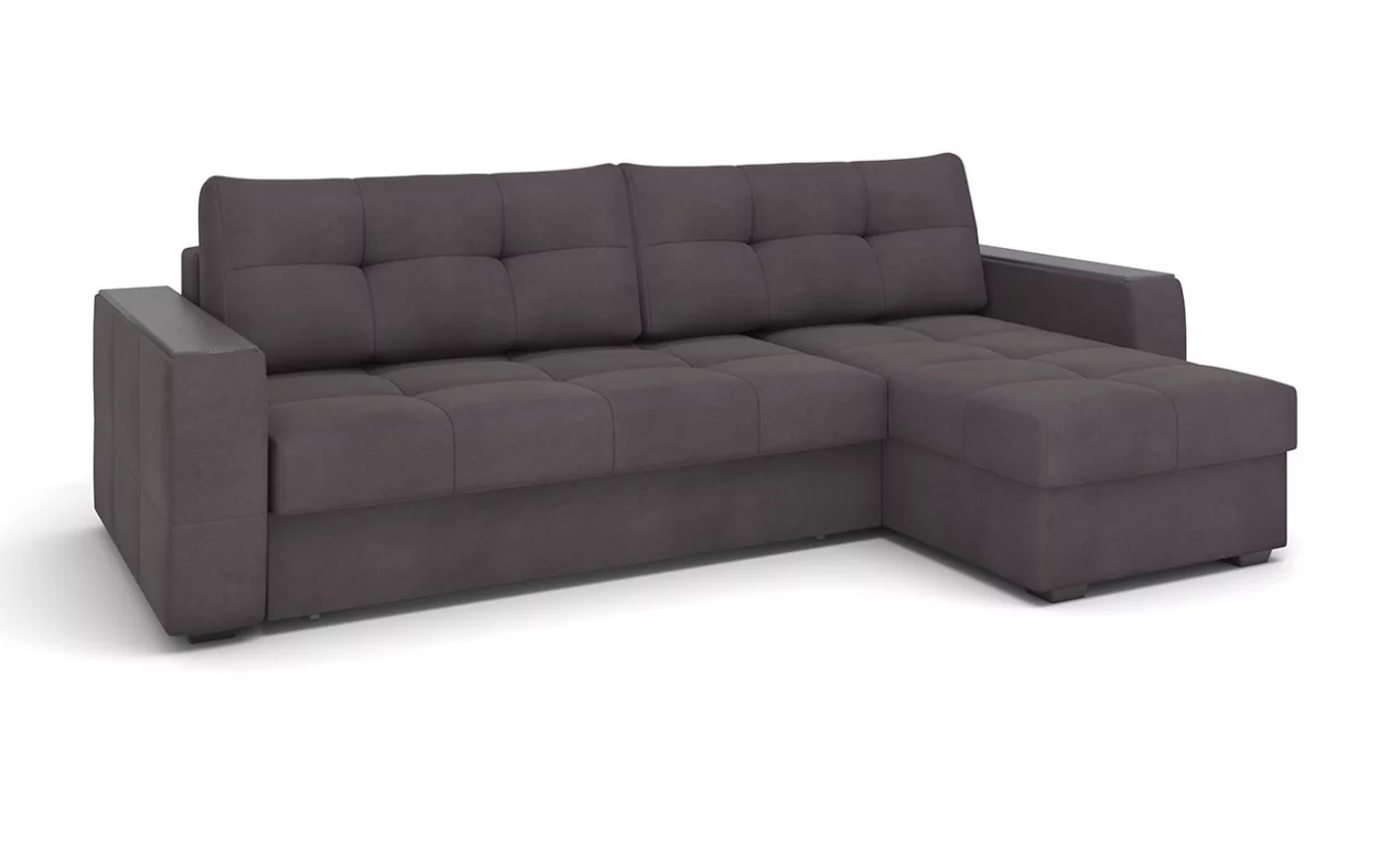 Диван угловой Сиэтл Тик-Так (декор Структурный кофе) ткань Lamb Vision