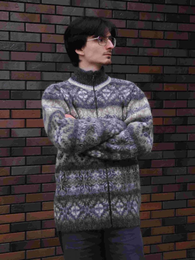 Кардиган мужской на молнии из Исландской шерсти 05297-69