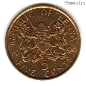 Кения 5 центов 1990