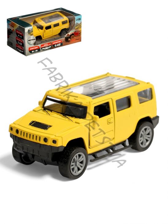 Машинка металлическая «Крузер», 1:48, инерция, открываются двери, цвет жёлтый