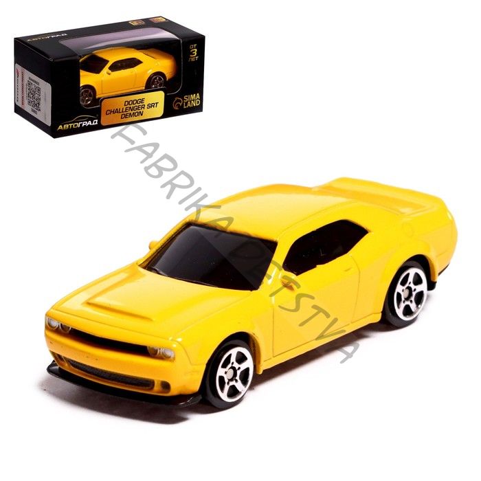 Машина металлическая DODGE CHALLENGER SRT DEMON, 1:64, цвет жёлтый