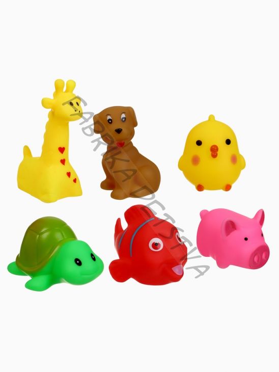 Резиновые игрушки для ванны Крошка Я «Малыши», с пищалкой, в наборе 6 шт.