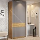 Шкаф 2-х створчатый ШК-001 "Бостон" Дуб крафт золотой/Шифер серый