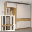 Шкаф 4-х створчатый ШК-004 "Бостон" Дуб крафт золотой/Белый глянец